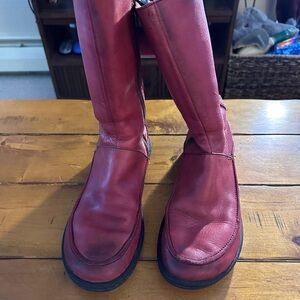 Stylish Red Combat & Moto Boots